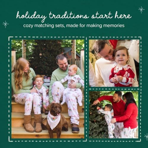 Burt's Bees Baby Matching Family Jammies, Organic Cotton, Holiday Pajamas Christmas Trees