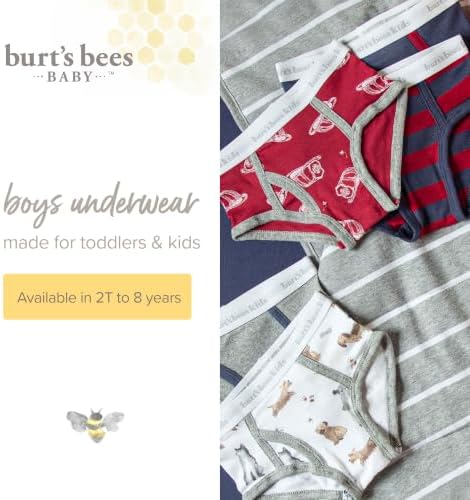 Burt's Bees Baby Boys' Organic Cotton Brief Underwear, 5-Pack Firefighter Hats